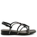 WOMENS PANEER FLAT SANDAL - BLACK