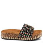 WOMENS SWIRLA SLIDE SANDALS - BLACK