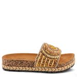 WOMENS SWIRLA SLIDE SANDALS - YELLOW