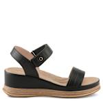 WOMENS SAHIL WEDGE SANDAL - BLACK