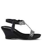 WOMENS SHINING WEDGE SANDAL - BLACK