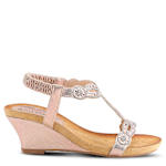 WOMENS SHINING WEDGE SANDAL - CHAMPAGNE