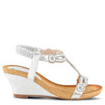 WOMENS SHINING WEDGE SANDAL - SILVER