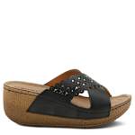 WOMENS 141211 WEDGE SANDAL - BLACK