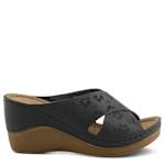 WOMENS 141211 WEDGE SANDAL - BLACK