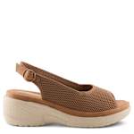 WOMENS MAYBERRY WEDGE SANDAL - BROWN