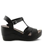 WOMENS NATALIA WEDGE SANDAL - BLACK