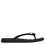 WOMENS MEDITATION LUXE HEART SLIDE-UPS - BLACK