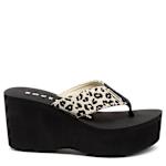 WOMENS CRUSH PLATFORM FLIP FLOP - LEOPARD