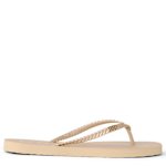 WOMENS SEASIDE TWIST FLIP FLOP SANDAL - CHAMPAGNE