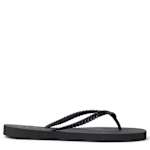 WOMENS SEASIDE TWIST FLIP FLOP SANDAL - BLACK