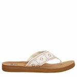 WOMENS SPRING WOVEN FLIP FLOP SANDAL - WHITE