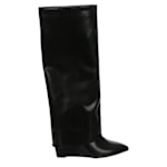 WOMENS EVANDER FOLD OVER TALL DRESS BOOT - BLACK