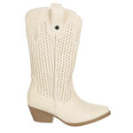 SUGAR WOMENS TAMMY PERF WESTERN BOOT - IVORY