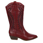 WOMENS JUMBLE WESTERN BOOT - RED