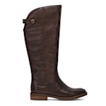 WOMENS KELLIE BUTTON TALL BOOT - DARK BROWN