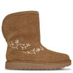 WOMENS SLIP-INS COZY CHATEAU MID FLORAL BOOT - TAN
