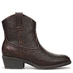 WOMENS SOUTHWEST WESTERN ANKLE BOOT - BROWN
