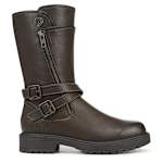 WOMENS ALBERTA MOTO BOOT - DARK BROWN
