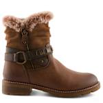 WOMENS VALEA FAUX FUR BOOTIE - BROWN