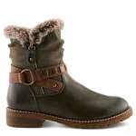 WOMENS VALEA FAUX FUR BOOTIE - OLIVE