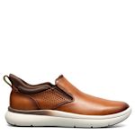 MENS FLEET PLAIN TOE SLIP ON SNEAKER - COGNAC