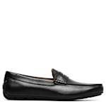 MENS MOTOR SMOOTH MOC TOE PENNY LOAFER - BLACK