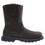 MENS FLOORHAND STEEL TOE PULL ON WORK BOOT - DARK BROWN
