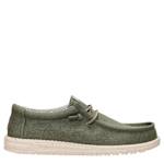 MENS WALLY STRETCH CANVAS SLIP ON SNEAKER - GREEN