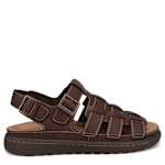 MENS SORRENTO BUCKLED OUTDOOR SANDAL - DARK BROWN