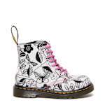 GIRLS TODDLER 1460 COMBAT BOOT - WHITE