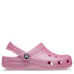 CROCS GIRLS TODDLER CLASSIC GLITTER CLOG - PINK