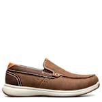 BOYS CROSSOVER MOC TOE SLIP ON JR LOAFER - DARK BROWN