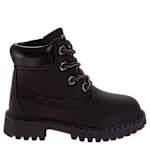 BOYS LITTLE KID LACE UP BOOT - BLACK
