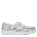 GIRLS LITTLE-BIG KID WELLS CLASSIC BOAT SHOE - PLATINUM