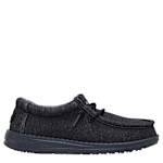 BOYS WALLY YOUTH STRETCH JERSEY SLIP ON SNEAKER - BLACK