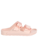 GIRLS LITTLE KID ARIZONA FLOWER BUCKLE FOOTBED SANDAL - PINK