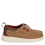 BOYS WALLY CRU CRAFTED VARSITY TODDLER SLIP ON SNEAKER - COGNAC