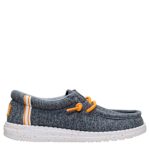 BOYS WALLY YOUTH STRETCH JERSEY SLIP ON SNEAKER - DARK GREY