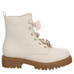 GIRLS LITTLE-BIG KID JCHARMS COMBAT BOOT - BONE