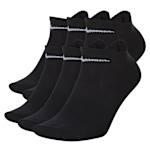 WOMENS MEDIUM LIGHTWEIGHT NO SHOW SOCKS 6 PAIRS - BLACK