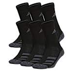 BOYS CUSHIONED CREW SOCKS 6 PAIRS - BLACK