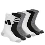 BOYS CUSHIONED CREW SOCKS 6 PAIRS - ASSORTED