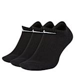 MENS MEDIUM EVERYDAY CUSHIONED NO SHOW SOCKS 3 PAIRS - BLACK