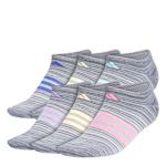 WOMENS SUPERLITE NO SHOW SOCKS 6 PAIRS - GREY