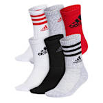 BOYS CUSHIONED CREW SOCKS 6 PAIRS - RED