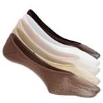 WOMENS MICROFIBER LINER SOCKS 5 PAIRS - BROWN