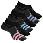 WOMENS SUPERLITE NO SHOW SOCKS 6 PAIRS - BLACK