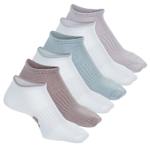 WOMENS SUPERLITE NO SHOW SOCKS 6 PAIRS - WHITE