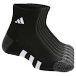 BOYS ATHLETIC CUSHIONED QUARTER SOCKS 6 PAIRS - BLACK